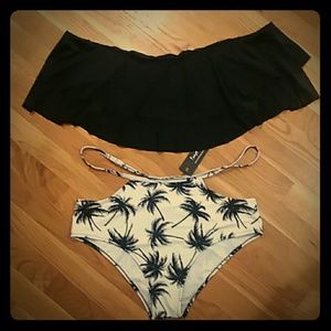 Two piece off the shoulder swim wear